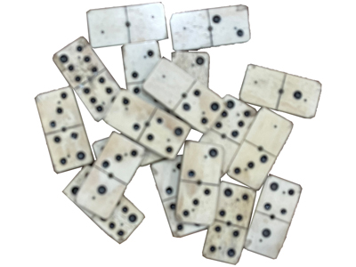 Bone and Ebony Antique Dominoes Props, Prop Hire