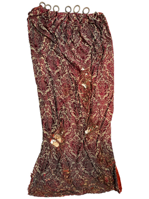 Burgundy Gold Brocade Tattered Historic Drapes Velvet Lined (4 Available, 3.4 Me Props, Prop Hire