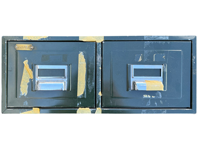 Engine Green Industrial Security Vintage Drawers Props, Prop Hire