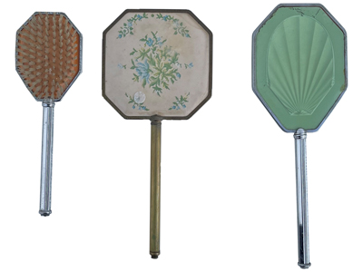 Dressing Table Hand Mirrors and Brush Props, Prop Hire