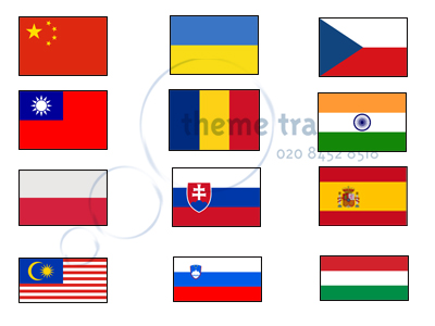 Small Country Flags Props, Prop Hire