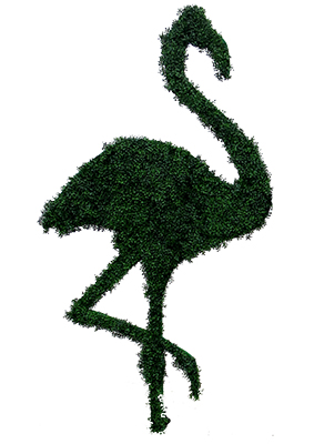 Left Hand Flamingo Hedge Props, Prop Hire