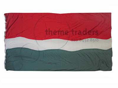 Stitched Red White Green 5.35 Metre Flag Props, Prop Hire