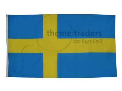 Stitched Swedish 3.65 Metre Flags Props, Prop Hire