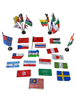 World Table Flags Props, Prop Hire