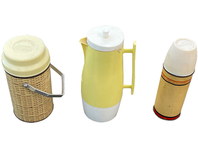 Retro Vacuum Flasks and Jugs Props, Prop Hire