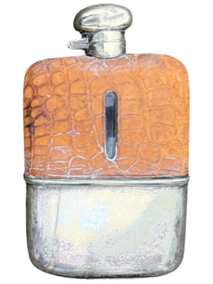 Vintage Snakeskin Hip Flask Props, Prop Hire