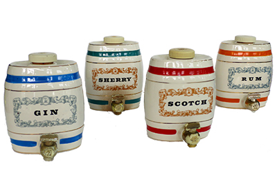 Ceramic Spirits Flasks Props, Prop Hire