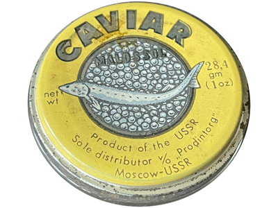 Vintage USSR Caviar Jar Props, Prop Hire