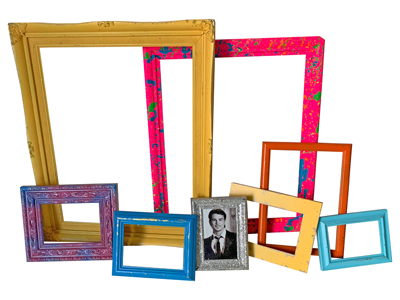 Multi Colour Frames All Sizes Props, Prop Hire