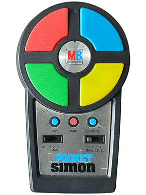 Simon Pocket Retro Electronic Console Game Props, Prop Hire