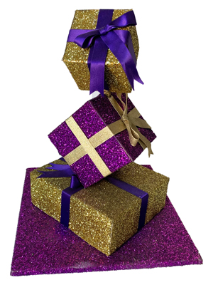 Glitter Present Stacks Props, Prop Hire