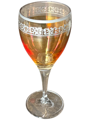 Etched Amber Champagne Glasses Props, Prop Hire