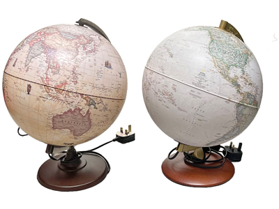 Lite Up Desk Globes Props, Prop Hire