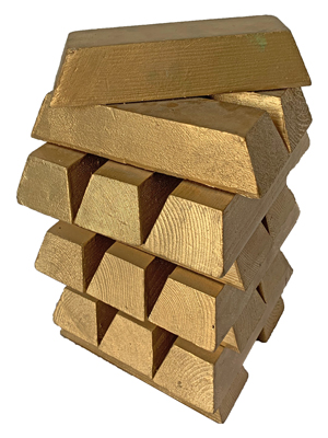 Gold Bullion Stack Props, Prop Hire