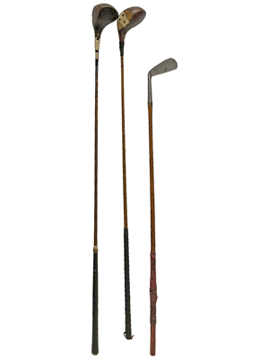 Hickory Wooden Vintage Golf Clubs Props, Prop Hire