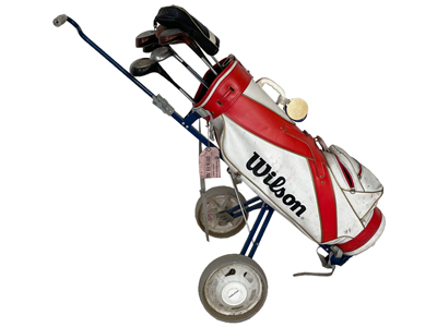 Golf Buggy and Clubs Props, Prop Hire