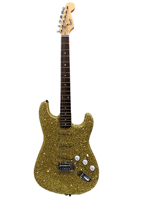 Gold Glitter Electric Guitar Props, Prop Hire