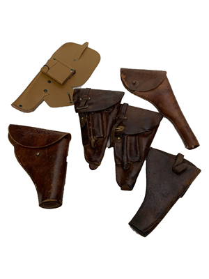 Brown Leather Gun Holsters Props, Prop Hire