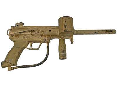 Gold Painted Paintball Space Gun Props, Prop Hire