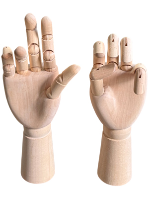 Artists Wooden Model Articulated Hands Props, Prop Hire