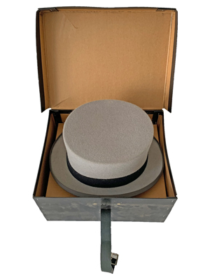 Grey Top Hat in Period Box Props, Prop Hire