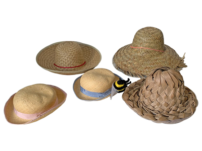 Straw Hats Many Styles Props, Prop Hire