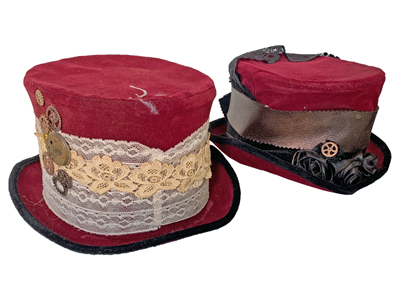 Victorian Womens Steampunk Bonnets Props, Prop Hire