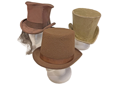 Brown Top Hats Props, Prop Hire