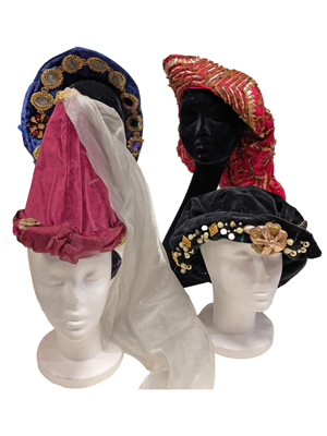 Tudor Court Hats Props, Prop Hire