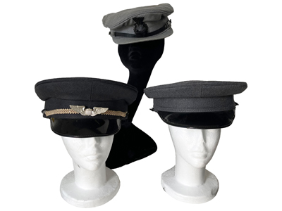 Grey and Chauffeur Peaked Caps Props, Prop Hire