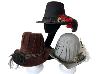 17Th Century Hats Props, Prop Hire