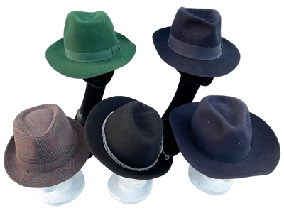 Trilby and Fedora Character Hats Props, Prop Hire