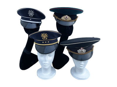 Imperial Russian Badged Officer Peak Caps Props, Prop Hire