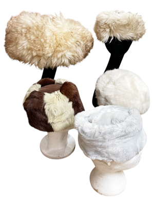 Fur Ski Resort Luxury Millionairess Hats Props, Prop Hire