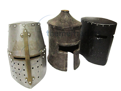 Medieval helmets Props, Prop Hire