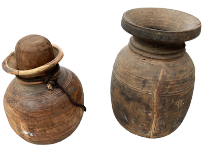 Ancient Wooden Storage Jars Props, Prop Hire