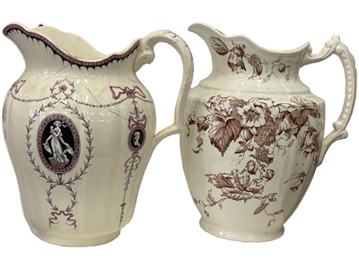 Victorian Minton Water Jugs Props, Prop Hire