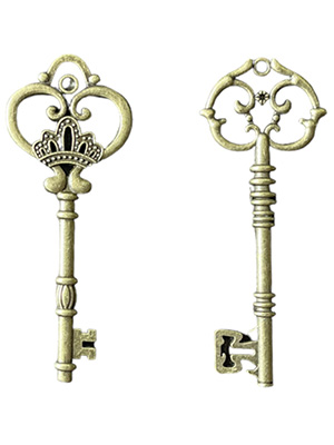 Ancient Metal Ornate Keys Props, Prop Hire