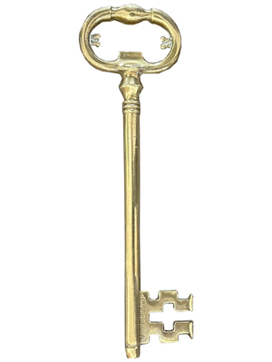 22 Centimetre Brass Key Props, Prop Hire