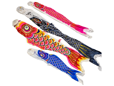 Wind Socks - Japanese Fish Celebration Props, Prop Hire