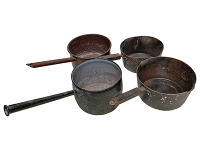 Retro Saucepans Props, Prop Hire