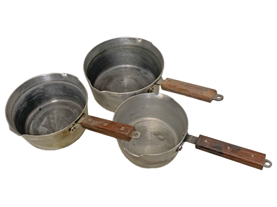 Wood Handled Pots Props, Prop Hire