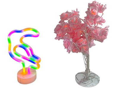 Light Up Side Lamp Flower and Sculpture Props, Prop Hire