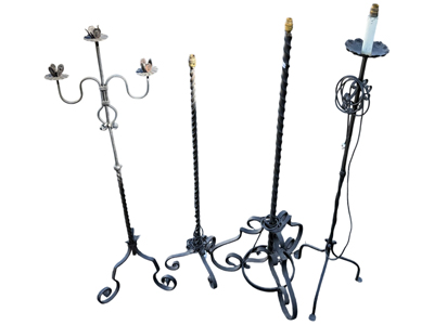 Wrought Iron Standard Lamps Candelabra Props, Prop Hire