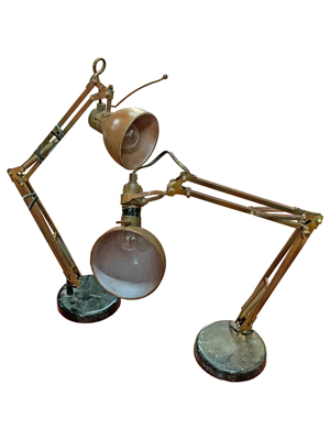 Industrial Tabletop Anglepoise Lamps Props, Prop Hire