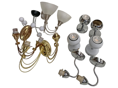 Silver and Gold Wall Lights Props, Prop Hire