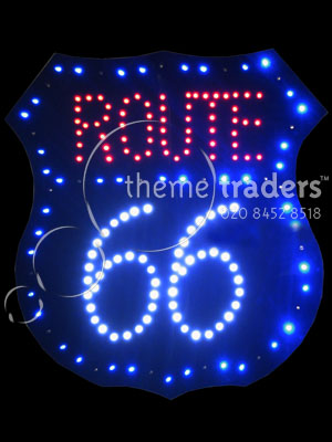 Route 66 LED Signs Props, Prop Hire