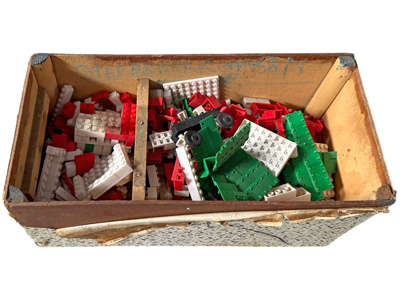 Box of Retro Lego Props, Prop Hire