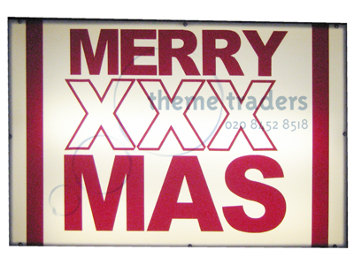 Merry X MAS Light Boxes Props, Prop Hire